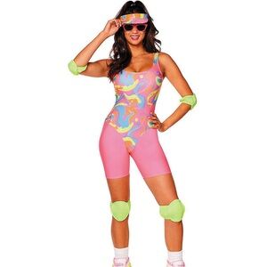 Colorful Retro Barbie Bodysuit with Accessories